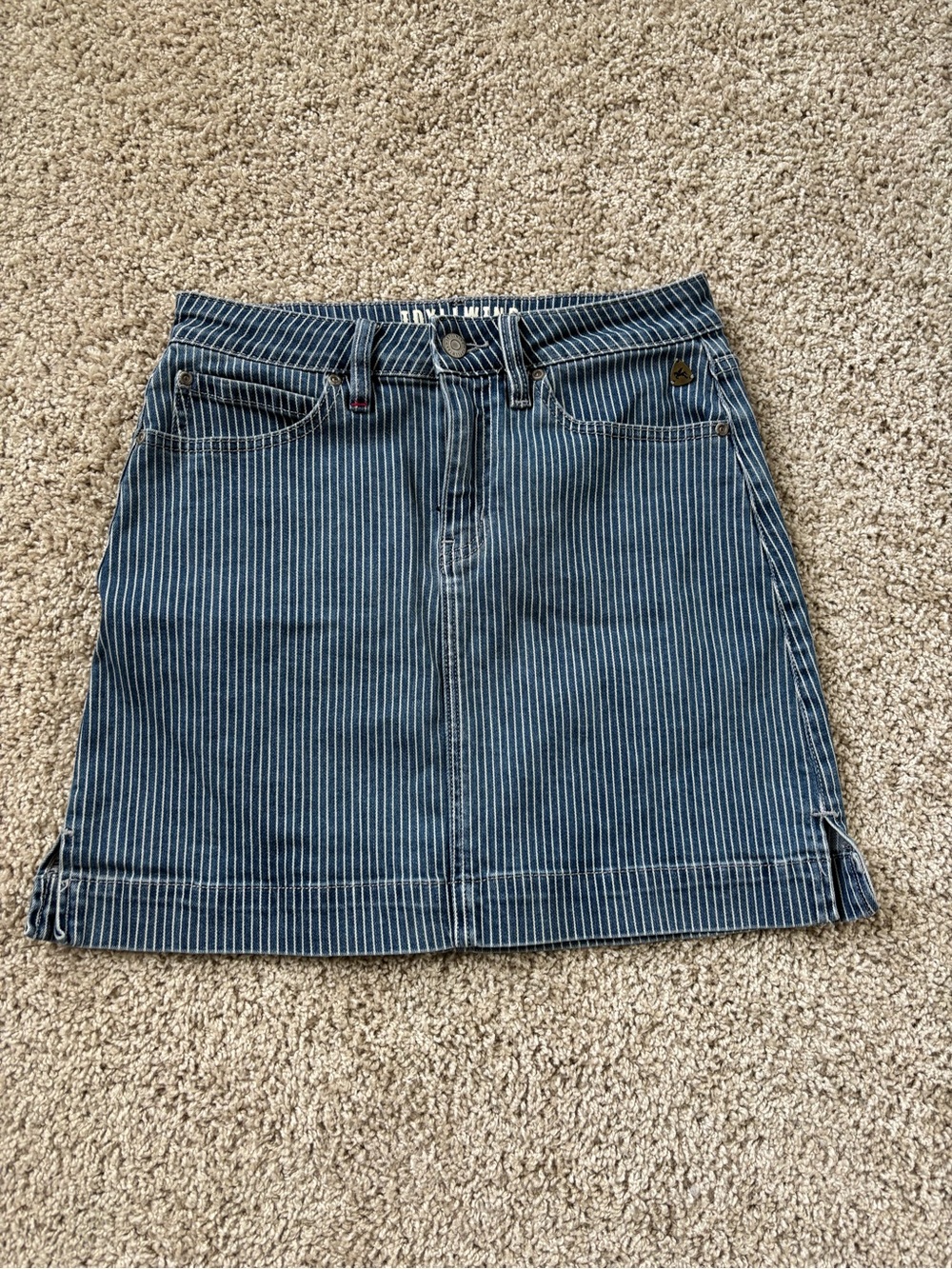 Idyllwind Blue Pinstripe Denim Mini Skirt
